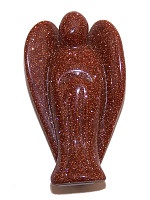 Anděl - figurka, zlatý avanturín (syntetický sluneční kámen) 