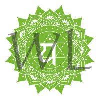 Čakra symbol samolepa tvarovaná 13 cm 4. čakra zelená