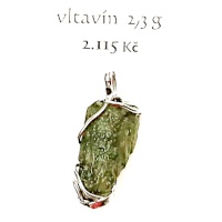 Vltavín - Ag přívěsek - 2,3 g