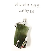Vltavín - Ag přívěsek - 2,9 g, hranatý