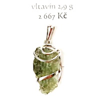 Vltavín - Ag přívěsek - 2,9 g, oválný