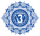 Čakra symbol samolepa tvarovaná 8 cm 6. čakra tmavě modrá