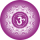 Čakra symbol samolepa kulatá 5 cm 7. čakra fialová