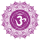 Čakra symbol samolepa tvarovaná 8 cm 7. čakra fialová
